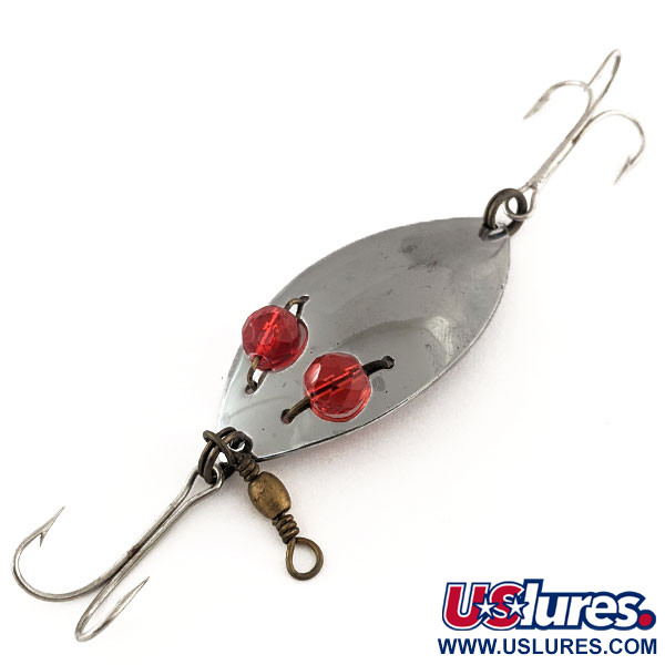 Vintage Hofschneider Red Eye junior, 1/2oz Nickel / Red Eyes fishing spoon  #11756