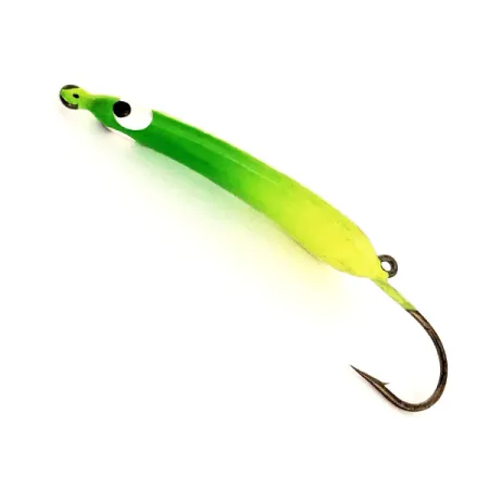 Vintage Jack’s Jigs  Jack's Jigs Ice , 1/4oz Fluorescent Yellow / Green fishing spoon #11759