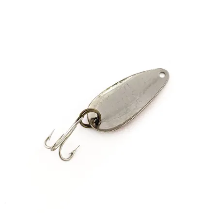 Vintage Nebco FlashBait 466, 1/32oz Hammered Nickel / Red fishing spoon #11762