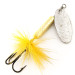 Vintage  Yakima Bait Worden’s Original Rooster Tail, 1/4oz Silver / Yellow spinning lure #11785