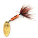 Vintage  Yakima Bait Worden’s Original Rooster Tail, 1/8oz Brass / Red spinning lure #11786