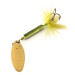 Vintage  Yakima Bait Worden’s Original Rooster Tail UV, 2/5oz Gold / Chartreuse spinning lure #11790