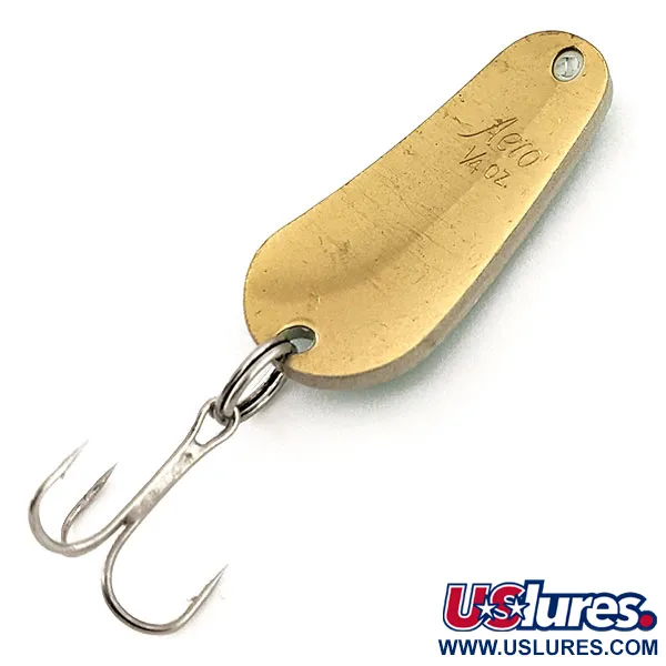 Vintage  Aeroplane Spinner Aero UV, 1/4oz Green / Gold fishing spoon #11792