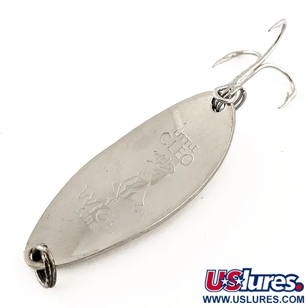 Vintage  Seneca Little Cleo (Hula Girl) Glow, 1/2oz White / Orange / Nickel fishing spoon #15693