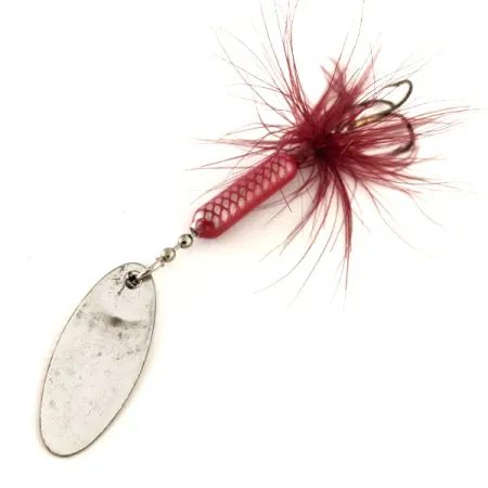 Vintage Yakima Bait Worden’s Original Rooster Tail, 3/16oz Silver / Red spinning lure #11816