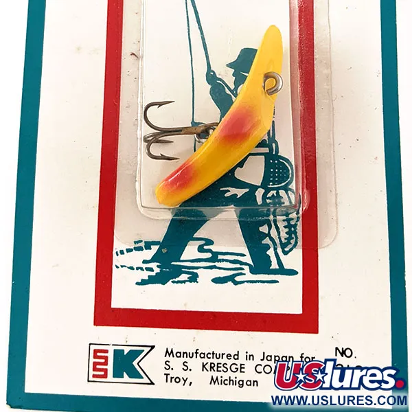 Kmart Kresge #318, 3/32oz Yellow / Red fishing lure #11828