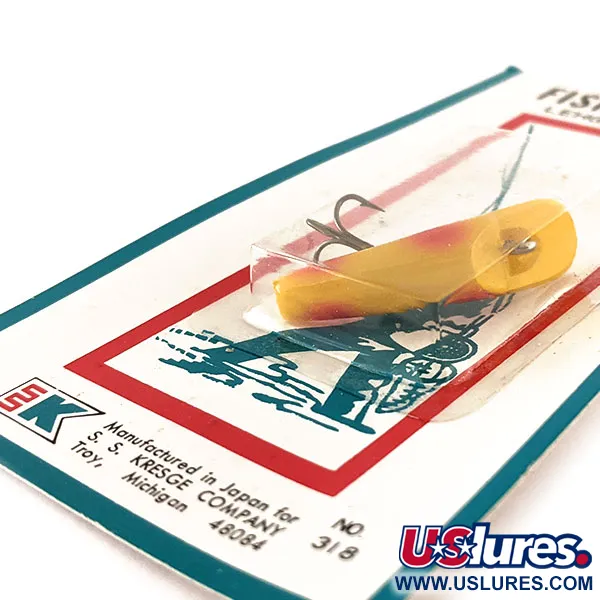Kmart Kresge #318, 3/32oz Yellow / Red fishing lure #11828