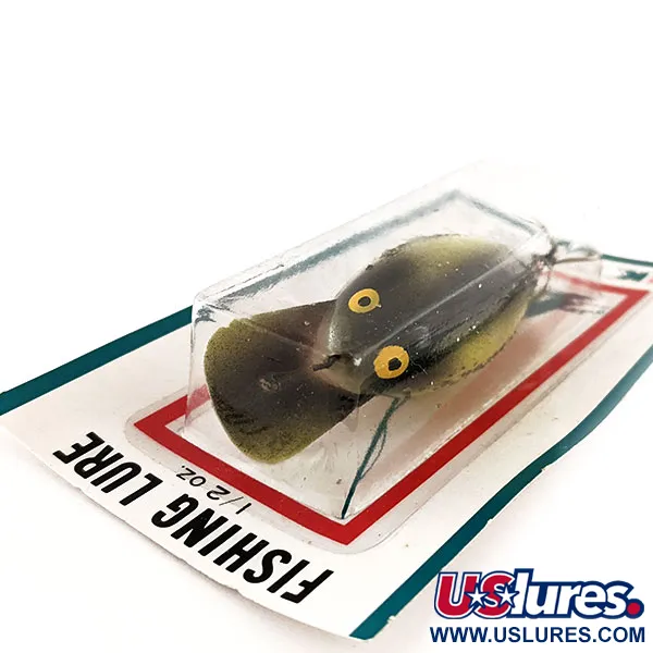 Kmart Kresge #K02, 1/2oz Yellow / Black / Glitter / Red fishing lure #11835