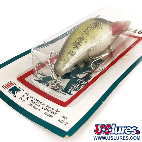 Kmart Kresge #K02, 1/2oz Yellow / Black / Glitter / Red fishing lure #11835