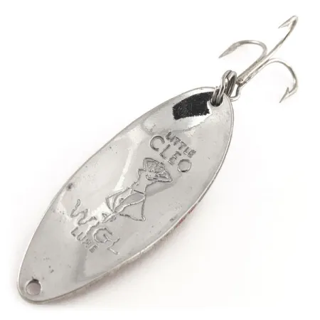 Vintage Seneca Little Cleo (Hula Girl), 1/2oz Red / White / Nickel fishing spoon #11851