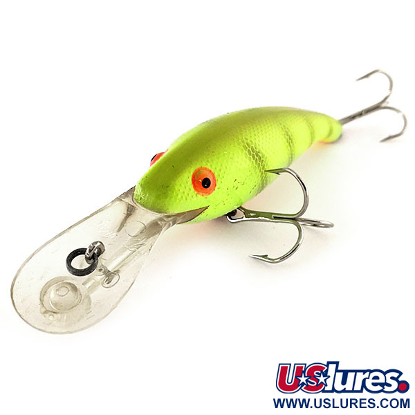 Vintage   Cotton Cordell Wally Diver Magnum UV, 3/4oz Chartreuse fishing lure #11872