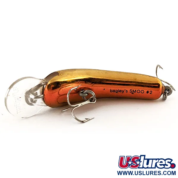 Vintage Bagley Smoo #2, 1/4oz Golden Tiger fishing lure #11883