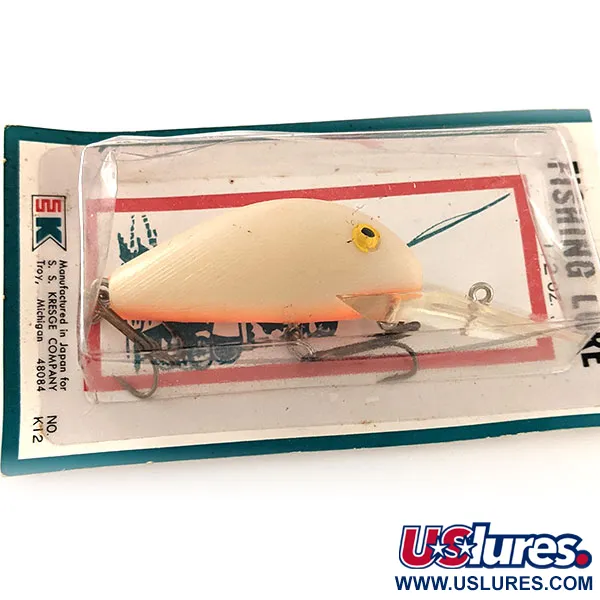   Kmart Kresge #K12, 1/2oz White / Orange fishing lure #11893