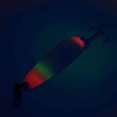 Vintage Luhr Jensen Krocodile Die #3 UV, 1/3oz Pink Pearl fishing spoon #11894