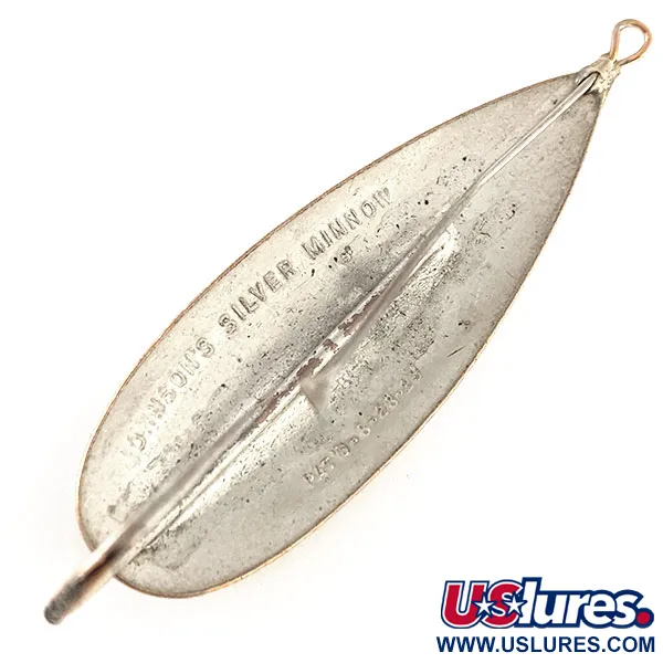 Vintage   Weedless Johnson Silver Minnow, 3/4oz Silver fishing spoon #11903