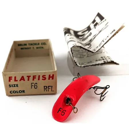 Flatfish F6 Helin Tackle UV, 3/32oz FRL Fluorescent Red fishing lure #11910