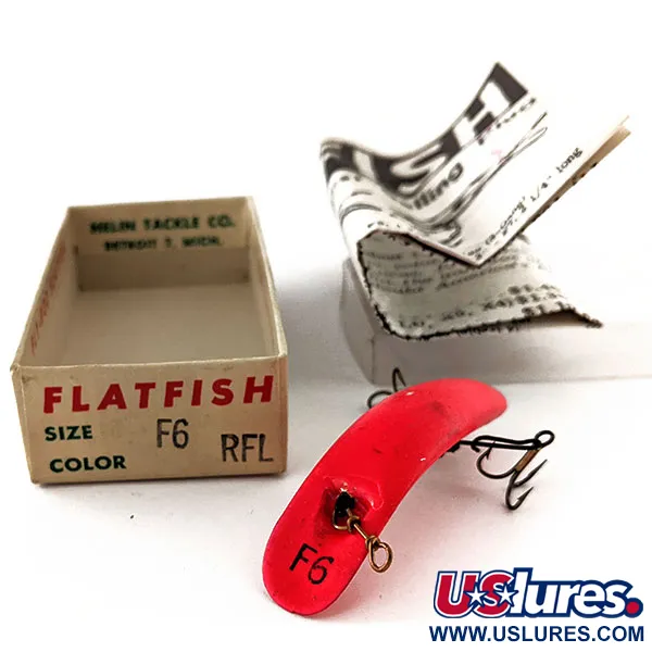   Flatfish F6 Helin Tackle UV, 3/32oz FRL Fluorescent Red fishing lure #11910