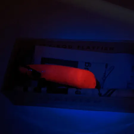 Flatfish F6 Helin Tackle UV, 3/32oz FRL Fluorescent Red fishing lure #11910