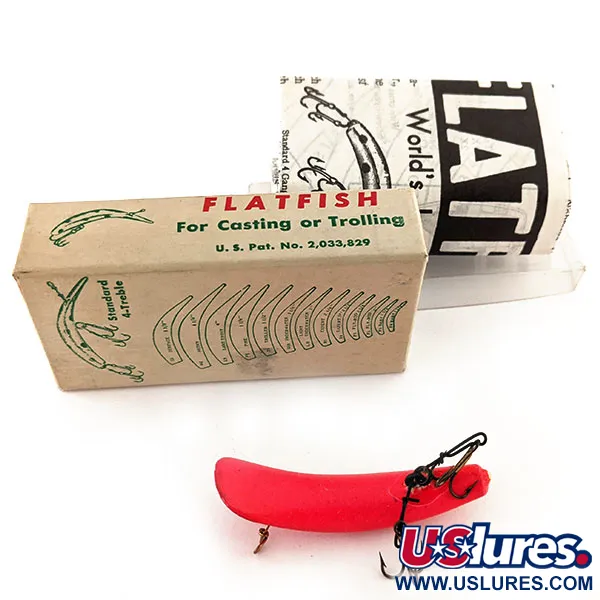   Flatfish F6 Helin Tackle UV, 3/32oz FRL Fluorescent Red fishing lure #11910