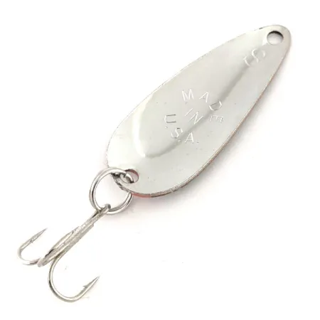 Vintage Worth Chippewa Steel Spoon, 3/16oz Red / Black / Nickel fishing spoon #11925