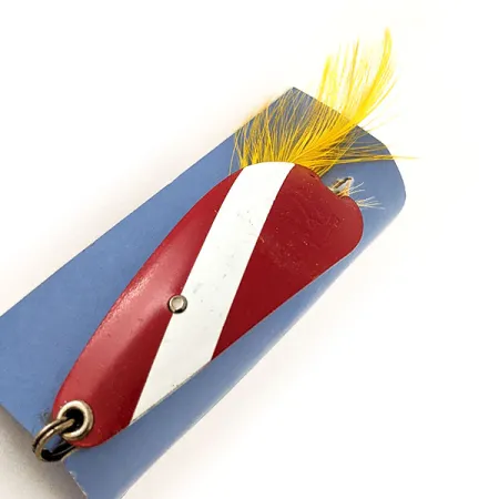 Weezel Weedless Rex Spoon, 2/5oz Red / White fishing spoon #11937