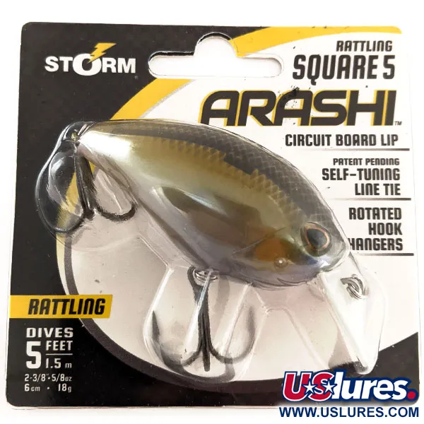 Storm Arashi Rattling Square 5, 2/3oz Ghost fishing lure #11953
