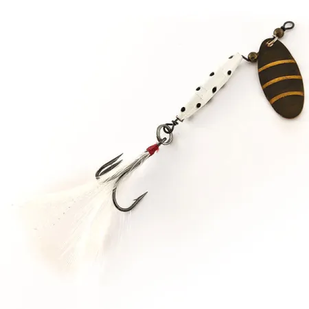 Vintage Worth #301, 1/3oz black/white/gold spinning lure #23476