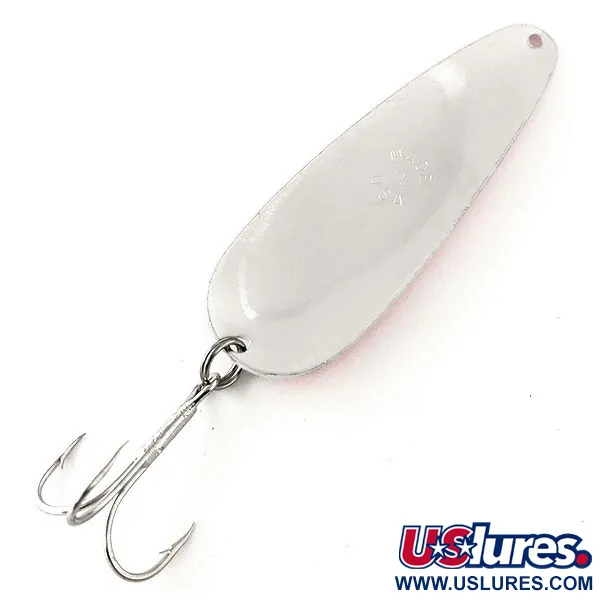   Worth Chippewa Steel Spoon UV , 1 1/4oz White / Pink / Nickel fishing spoon #14005