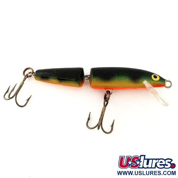 Vintage Rapala Jointed J7, 1/8oz Fire Tigre fishing lure #12072