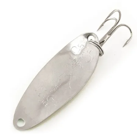 Vintage Seneca Little Cleo (Hula Girl) trolling spoon UV, 1/8oz Yellow / Green / Nickel fishing spoon #12087