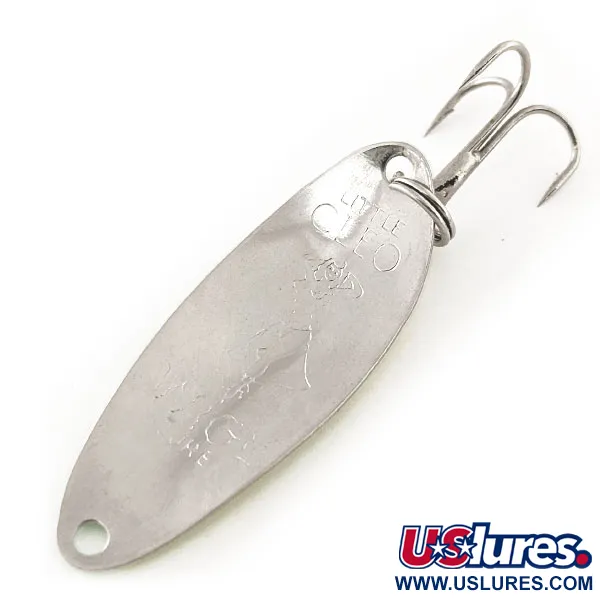 Vintage Seneca Little Cleo (Hula Girl) trolling spoon UV, 1/8oz Yellow / Green / Nickel fishing spoon #12087