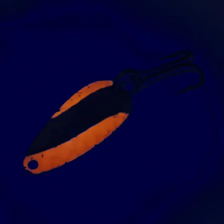 Vintage Nebco FlashBait 466​ UV, 1/32oz Hammered Nickel / Red fishing spoon #12115