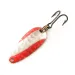 Vintage   Nebco FlashBait 466​ UV, 1/32oz Hammered Nickel / Red fishing spoon #12115
