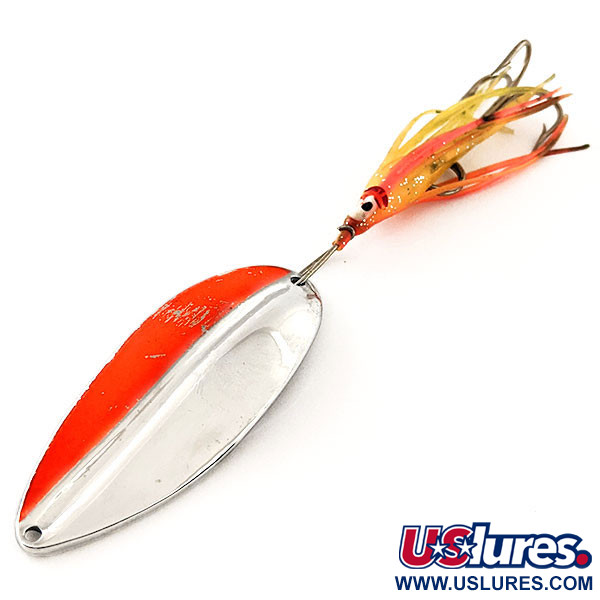 Vintage   Main liner Squid, 3/4oz Nickel / Orange fishing spoon #12117