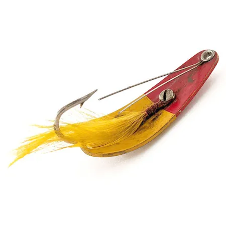Vintage Weezel Vintage Weedless Rex Spoon, 2/5oz Yellow / Red fishing spoon #12125
