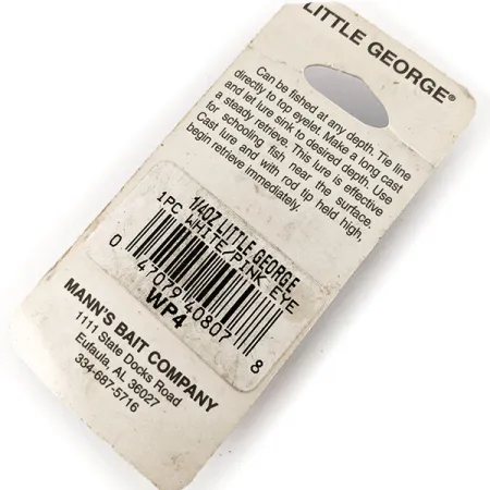 Mann's Bait  Little George, 2/5oz White / Hammered Nickel fishing spoon #12184