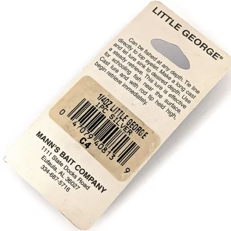 Mann's Bait  Little George, 2/5oz Hammered Nickel / Nickel fishing spoon #12135