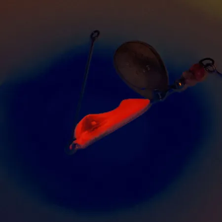 Vintage Erie Dearie Walleye Killer - UV, 1/2oz Red / Nickel spinning lure #12160