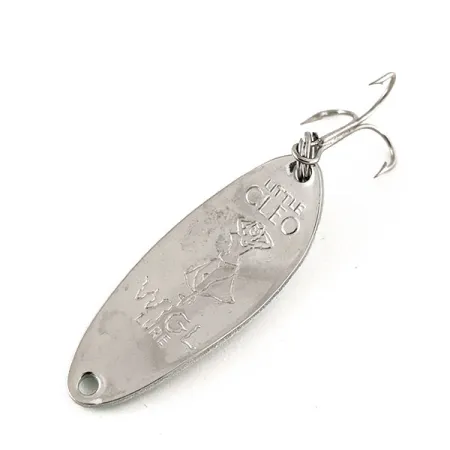 Vintage Seneca Little Cleo (Hula Girl), 1/3oz White Pearl / Green / Nickel fishing spoon #12164