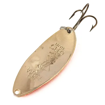 Vintage Seneca Little Cleo (Hula Girl), 1/2oz Gold / Orange fishing spoon #12166