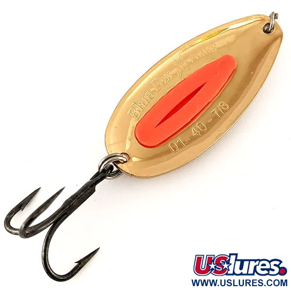 Vintage Blue Fox Pixee UV, 3/4oz Gold / Pink fishing spoon #12187