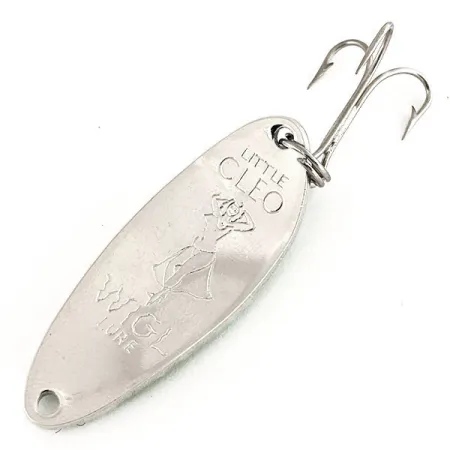 Vintage Seneca Little Cleo (Hula Girl) Glow, 1/3oz Green / White / Nickel fishing spoon #12190