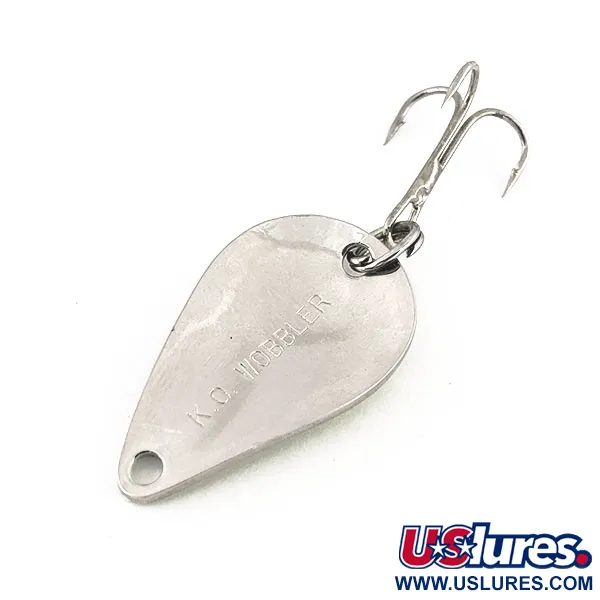 Vintage Acme K.O. Wobbler UV, 1/4oz Nickel / Blue fishing spoon #12215