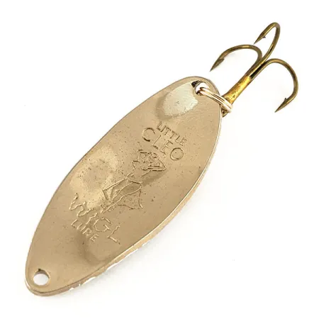 Vintage Seneca Little Cleo (Hula Girl), 2/3oz Gold / White / Black fishing spoon #12219
