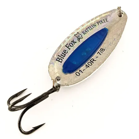 Vintage Blue Fox Rattlin Pixee, 3/4oz Nickel / Blue fishing spoon #12245
