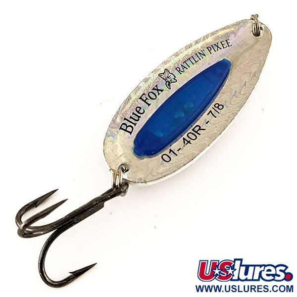 Vintage   Blue Fox Rattlin Pixee, 3/4oz Nickel / Blue fishing spoon #12245