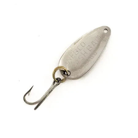 Vintage Nebco Flashbait 466, 1/32oz Black/White/Nickel fishing spoon #12249