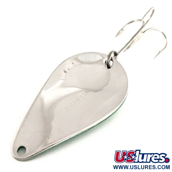 Vintage Acme K.O. Wobbler UV, 3/4oz Yellow / Green fishing spoon #12258