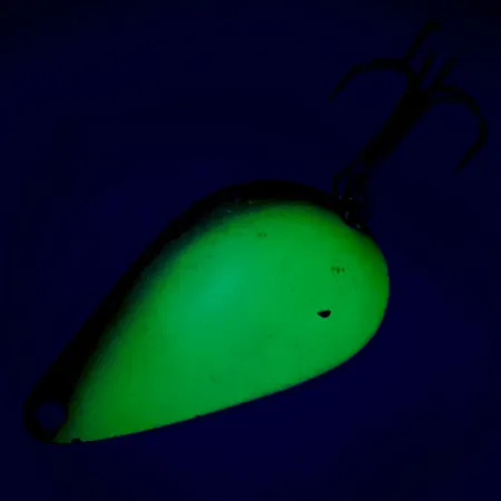 Vintage Acme K.O. Wobbler UV, 3/4oz Yellow / Green fishing spoon #12258