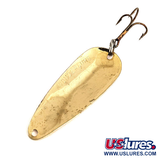 Vintage  Acme Wonderlure UV, 2/5oz Hammered Gold / Orange fishing spoon #12265